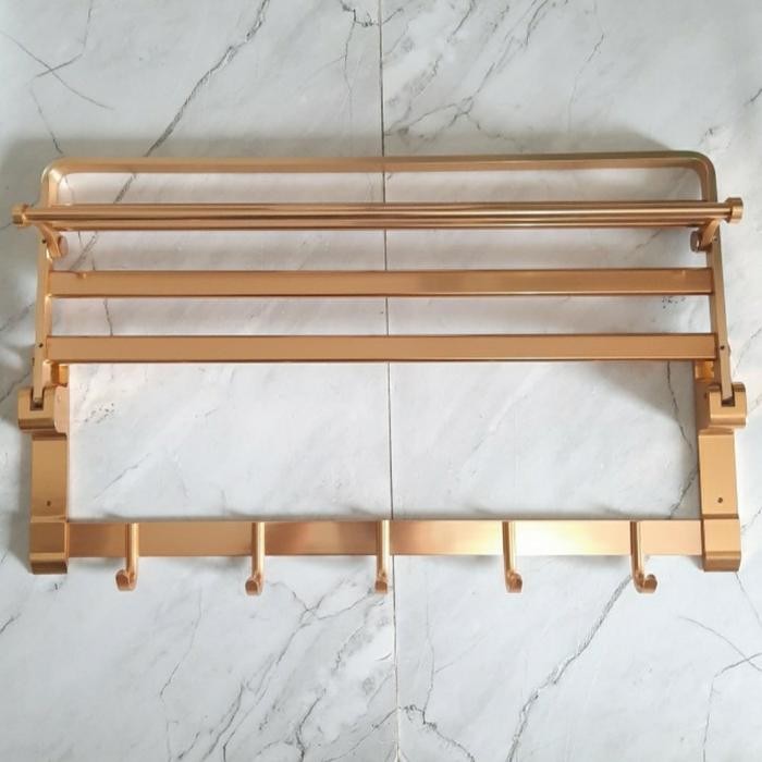 Rak Handuk Gold / Rak Handuk Lipat Tembok Kamar Mandi Gold/Towel Bar