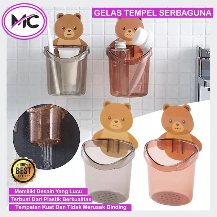 Tempat Sikat Gigi Tempel Tempat Simpat Odol Gelas Penyimpanan sendok Lucu Gantungan Tempel Kamar