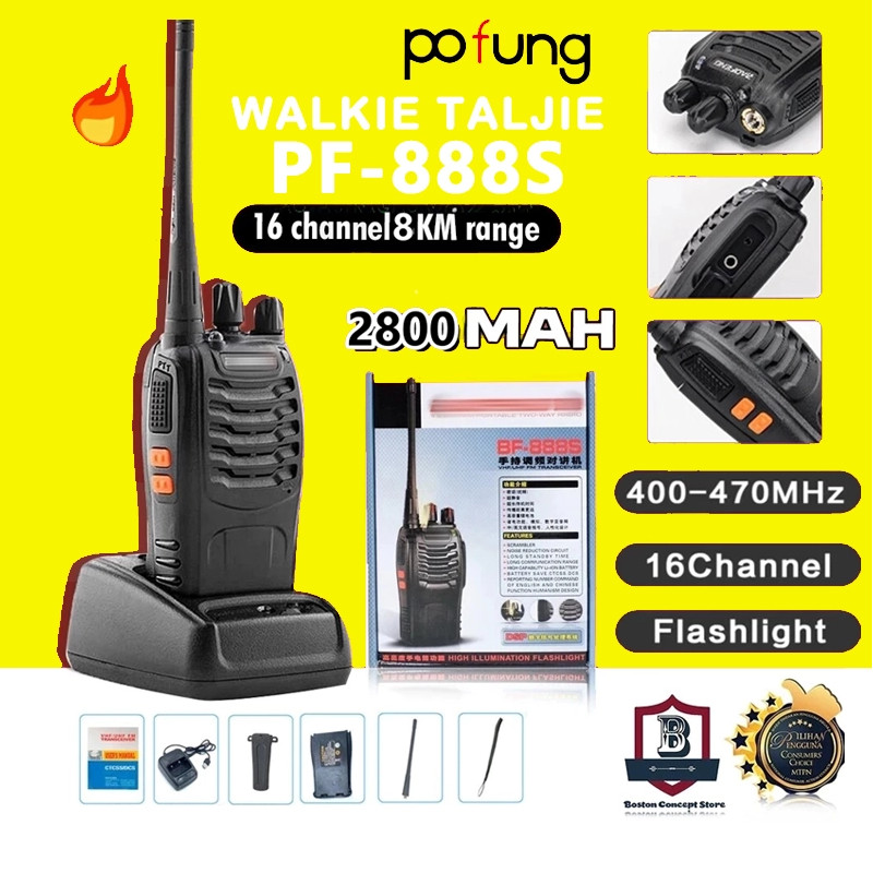 4PCS ht pofung 888s Ht Walkie TalkieJarak Jauh 10km(Max) HT UHF 2 UnitsHandy Talky Waterproof
