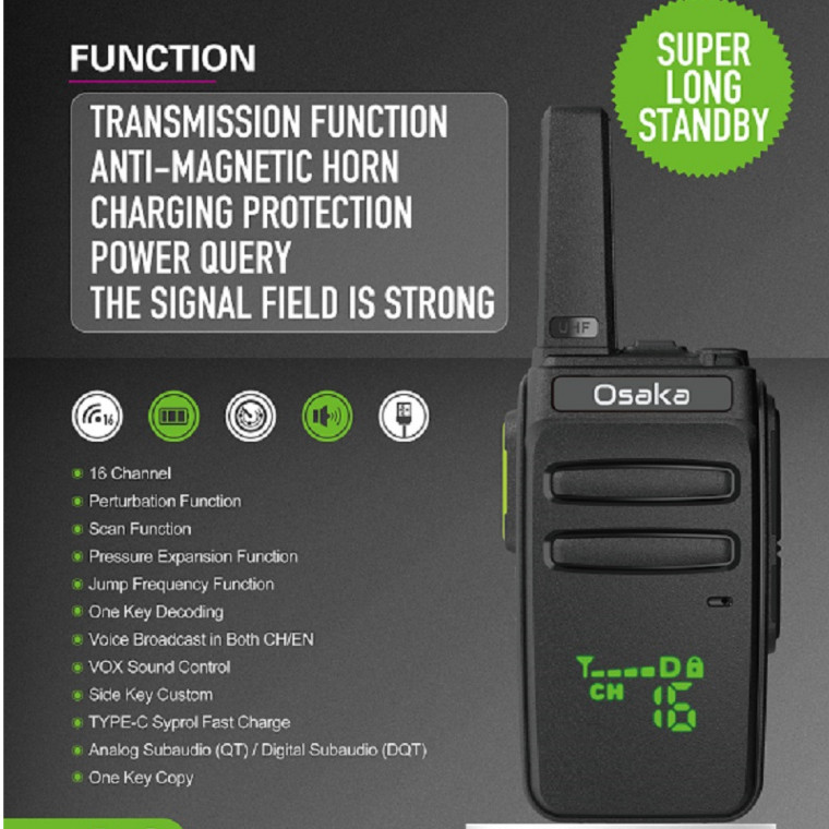 Ht Osaka A1 Lebih Murah Bagus WalkieTalkie/Two Way Radio/Handytalky/RadioHt Japan