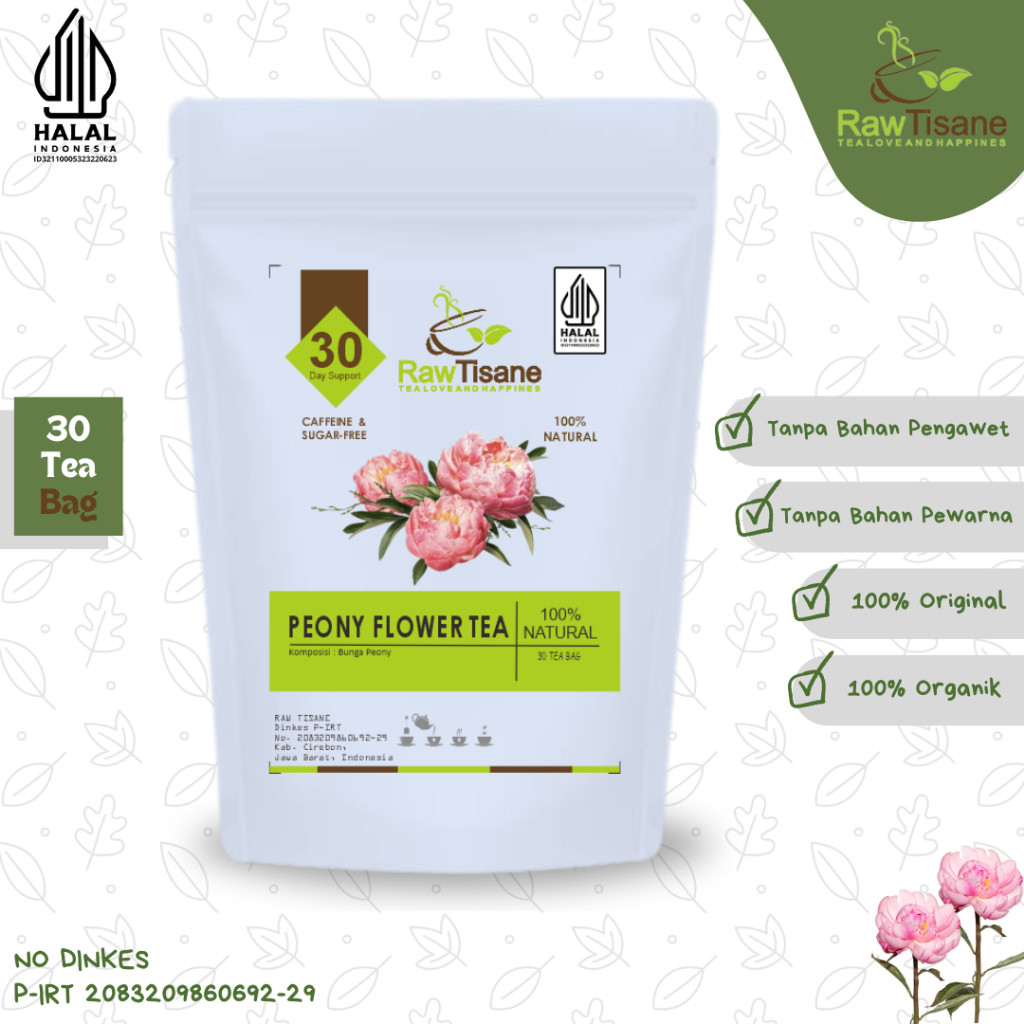 

RAW TISANE Peony Flower Tea : Teh Bunga Peony / Teh Celup Bunga Peony Isi 30 Tea Bag