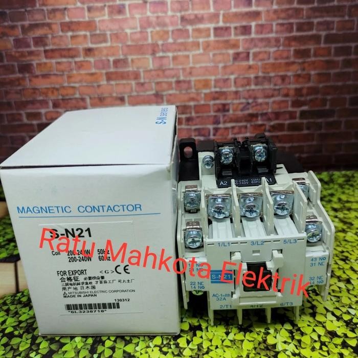 KONTAKTOR / CONTACTOR MITSUBISHI S-N21 SN-21 SN 21 SN21 BERKUALITAS