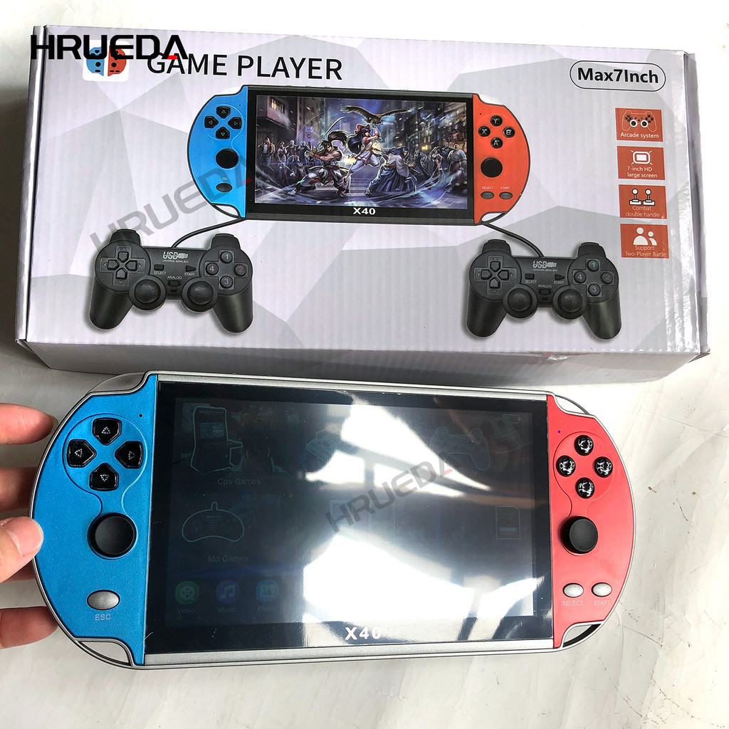 X40 Retro Video Game Console 7 Inch HD Screen Built In 16GB Handheld Game Player Children's Gifts