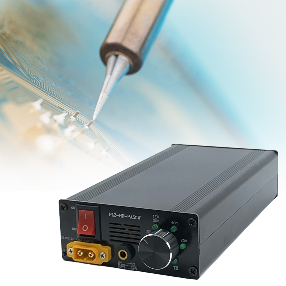 2MHz-30MHz 50W Intelligent Portable Shortwave HF Power Amplifier Power/SWR Meter + Auto LPF Filter f