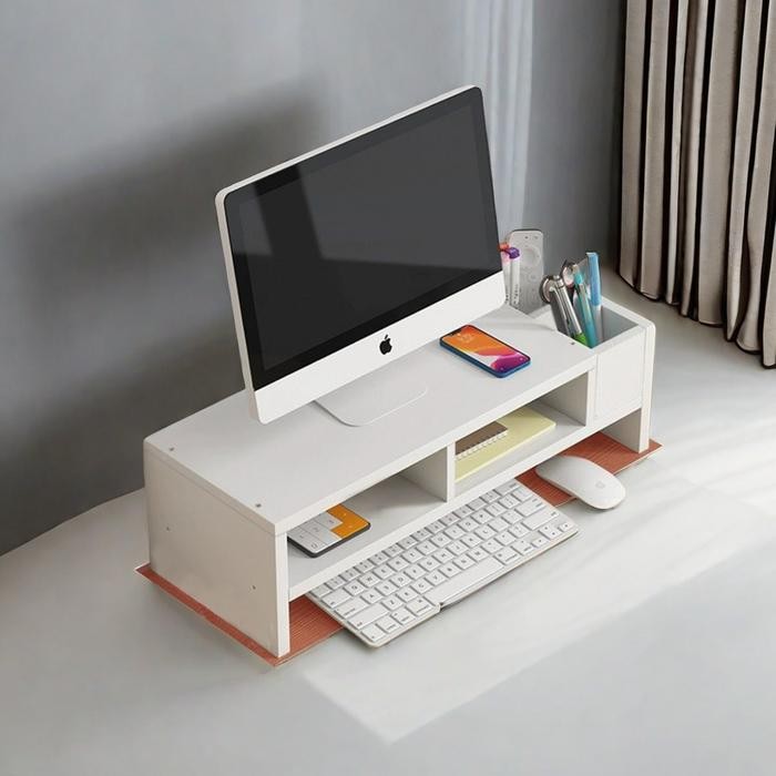 

CozyCraft - Rak Dudukan Laptop Multifungsi Modern Minimalis untuk Desk Organizer Meja Kerja Belajar