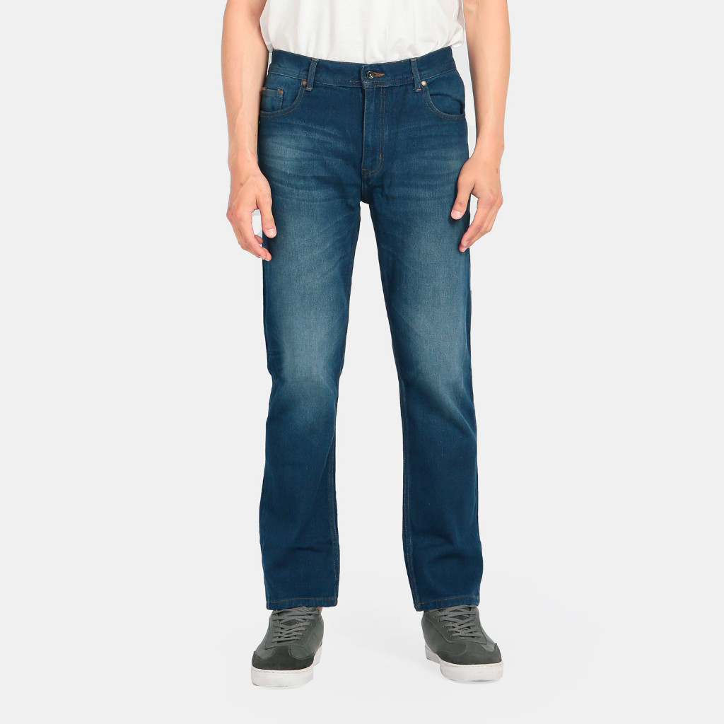 Vall Guten Inc - Celana Cargo Pria Ronald Straight Cargo Blue Wash Pants Guten