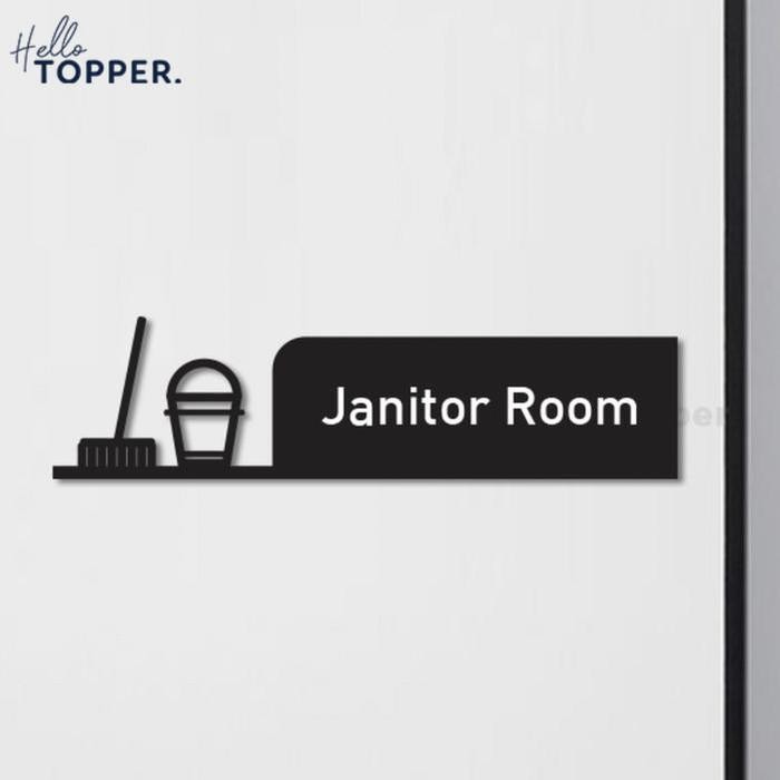 

Sign Akrilik Janitor Room Acrylic Signage Hollow UV Print