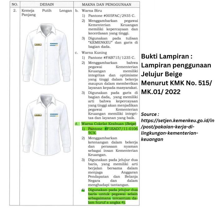 Seragam Kemeja Kementerian Keuangan Kemenkeu Putih Tulang (Pria)