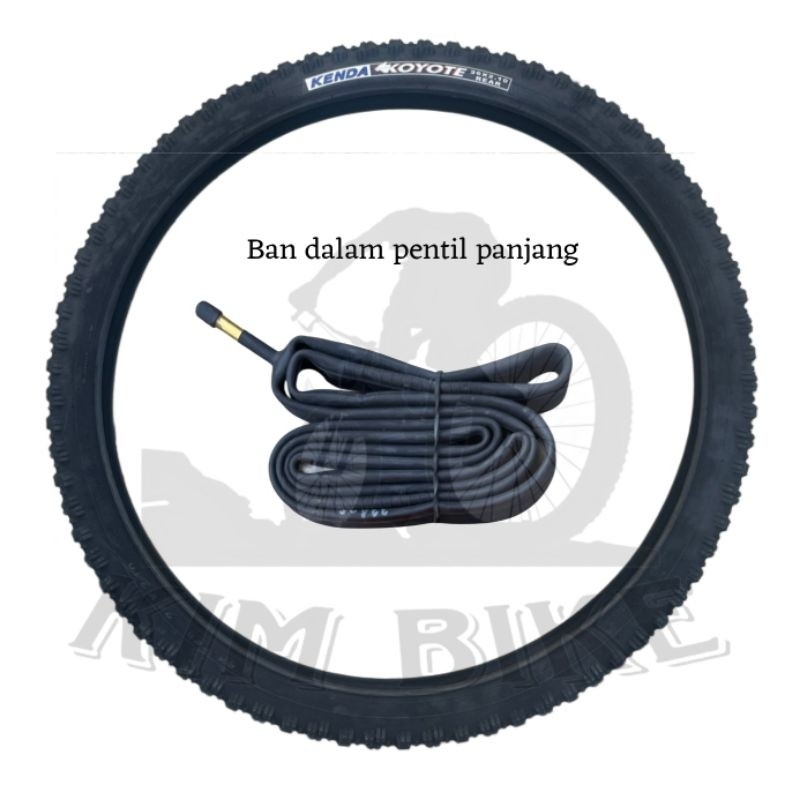 TREA Ban Luar dan Ban Dalam Paket Ban Luar dan Ban Dalam Pentil Panjang Sepeda MTB Gunung Mini 26 x