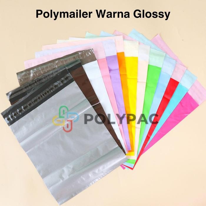 

Aman - Polymailer Warna Glossy 50X60 Isi 50 Pcs - Plastik Polymailer Lem