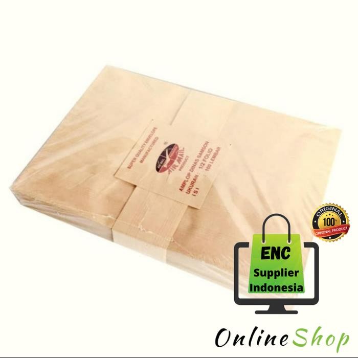 

Aman - Enc - Amplop Coklat Salur F4 Air Mail Ukuran Folio Per Pak