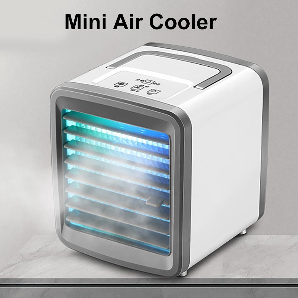 1PC For Air Personal 300ml Mini Air Conditioner Cooler Home Office Portable LED Light Cooling Fan Fi