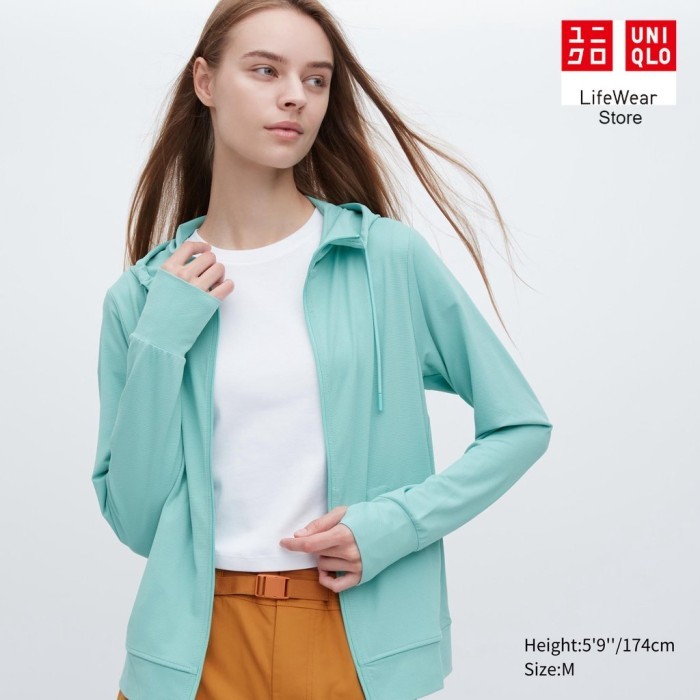 Uniqlo AIRism Jaket Mesh Hoodie Proteksi Sinar UV 02