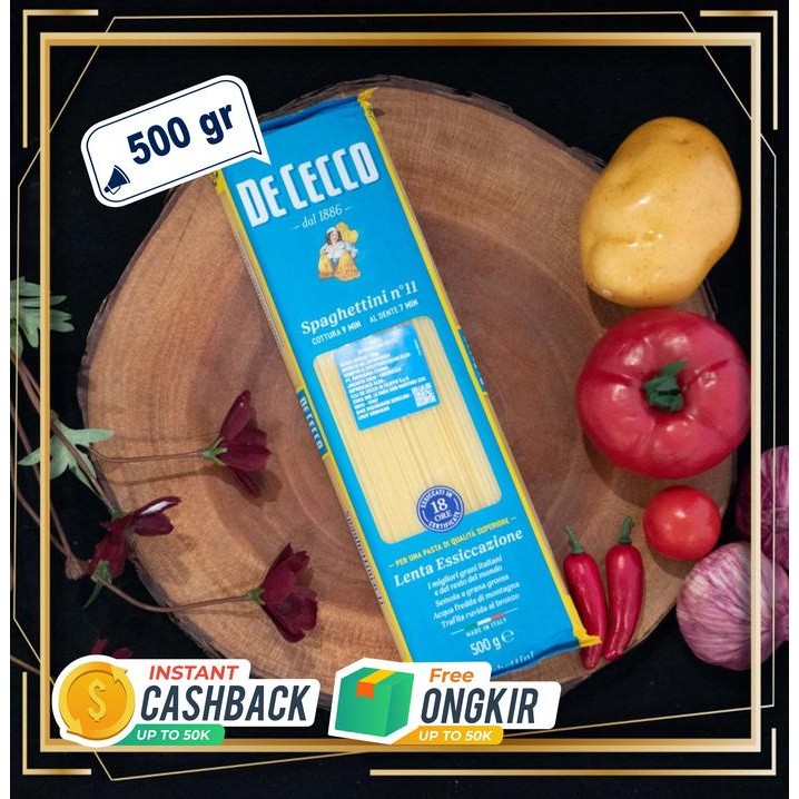 

Ready JT Spaghettini De Cecco 500 GR - Pasta Premium No. 1 di Italia - Merah, Food