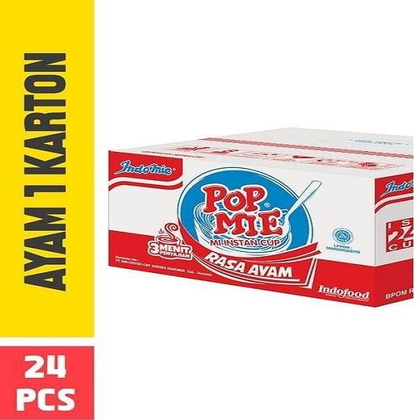 

Ready JT POP MIE KUAH RASA AYAM CHICKEN FLAVOUR SOUP NOODLE POPMIE 75GR 1 DUS