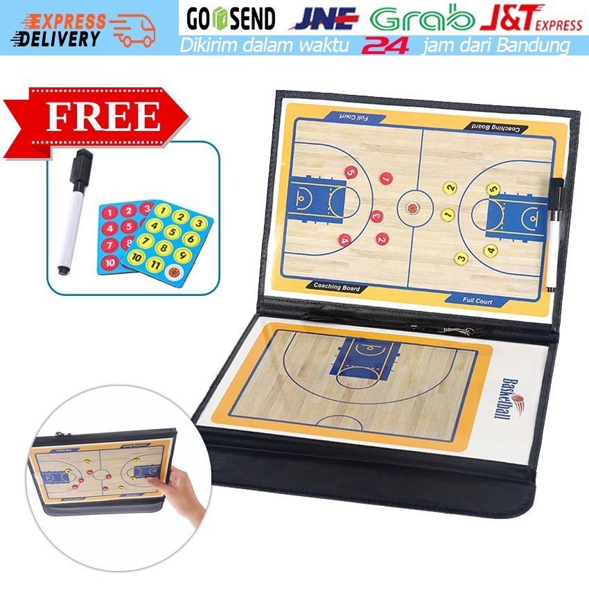 Papan Lipat Strategi Basket Magnetic Taktik Papan Pelatihan Aksesoris Strategi Clipboard Basket JDW