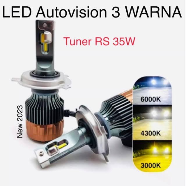 Led H4 Autovision 3 Warna Garansi 1 Tahun Original Resmi