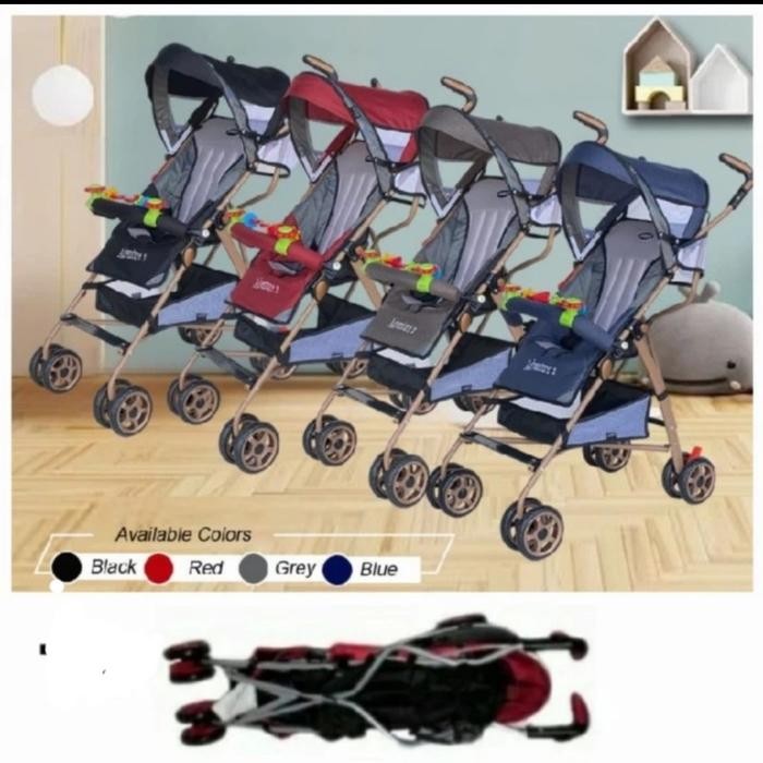BABY STROLLER PLIKO 108 ADVENTURE 2 / KERETA DORONG BAYI [ MERAH ]