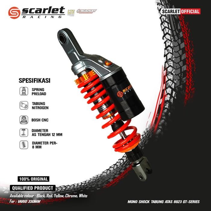 Scarlet Racing - Mono Shock Shockbreaker Tabung Atas 8923 GT Series Motor Mio & Vario