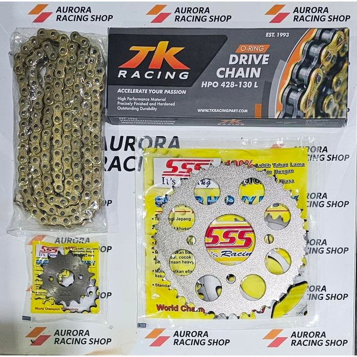 GEAR SET SSS CBR 150 R / CB 150 R & RANTAI TK 428 O-RING GOLD