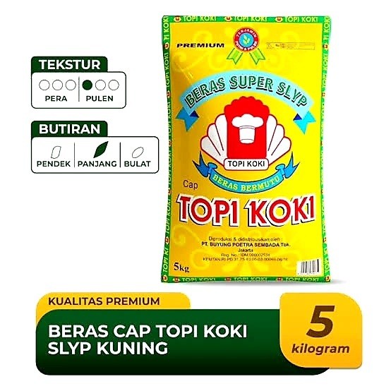 

BERAS SUPER SLYP TOPI KOKI 5KG 10KG