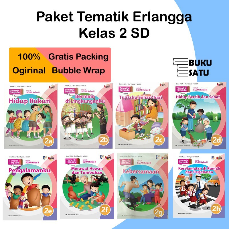 Buku Tematik Erlangga Kelas 2 Paket 1 Tahun 8 Buku 2013 Revisi