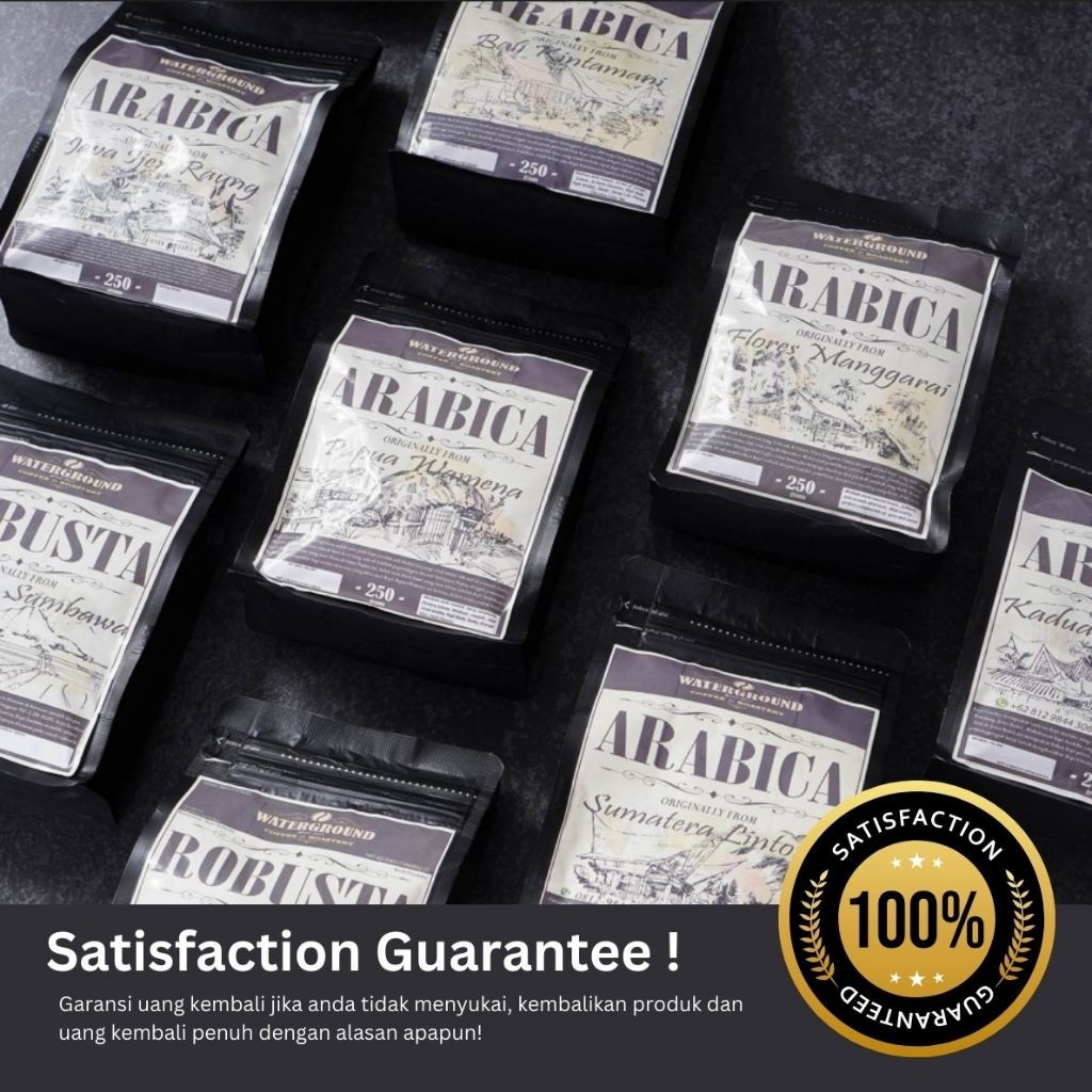 

PROMO Waterground Coffee Kopi Arabika Toraja Sapan Biji Kopi 1 Single gin, 100 GR