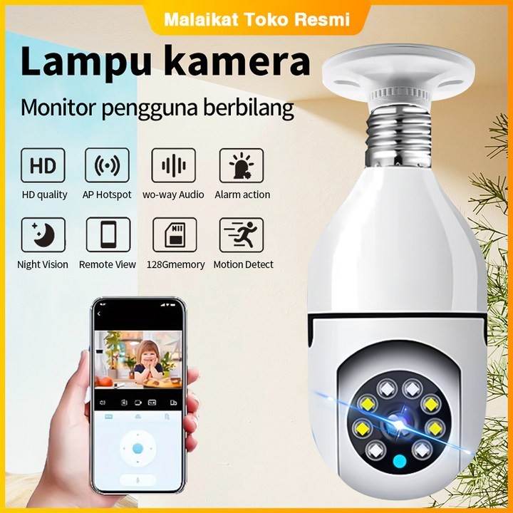 Neptune - CCTV Lampu Kamera Cctv A6 Full HD 1440P Cctv Wifi PTZ Panoramic Smart CCTV Bohlam IP