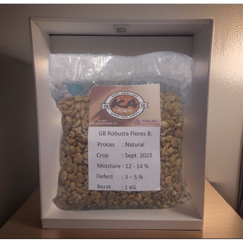 

PROMO en Bean(GB)/Biji Kopi Mentah Robusta Flores Bajawa Natural Gram/1 Kg