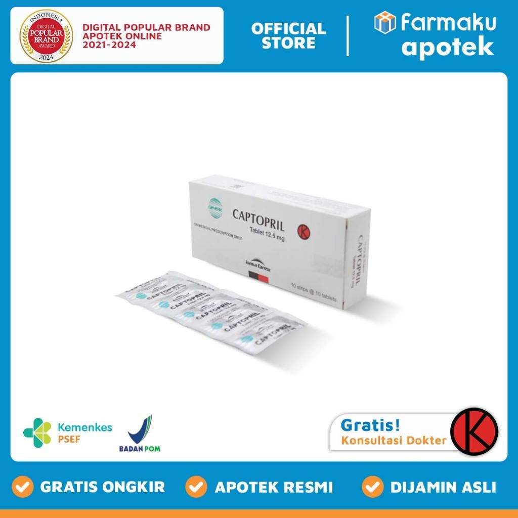 Captopril 12.5 mg KF  Strip 10 tablet  - MKR