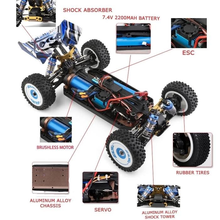 SKUYY WL TOYS 124017 BUGGY RC CAR 1/12 ALL METAL CHASSIS 2.4GHZ VERSI 2 PACKING AMAN