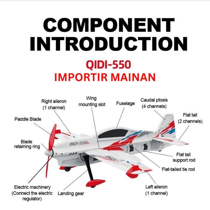 PROMO RC PLANE BRUSHLESS QIDI-550 6 CHANNEL 6-AXIS GYRO 3D/6G PESAWAT RC REMOTE CONTROL PLANE MAINAN