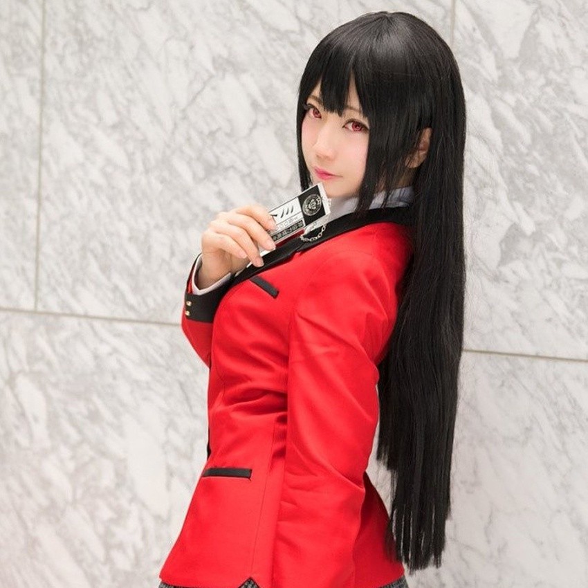 Jabami yumeko kakegurui wig / wig base hitam panjang 80cm -120cm (poni panjng /cutting) /enma ai wig