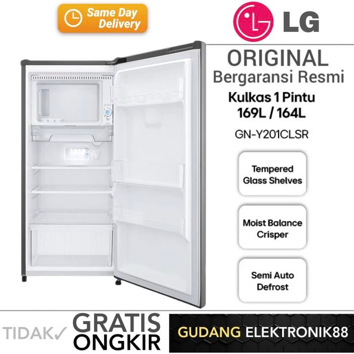 LG Kulkas 1 Pintu [164 L] GN-INV201SL - Platinum Silver