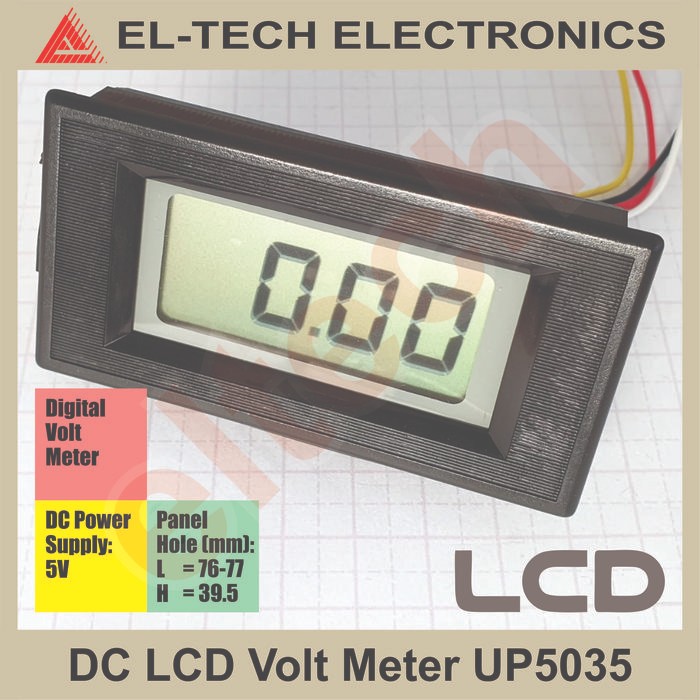 DC Volt Meter Pengukur Tegangan Voltage 3.5-Digit LCD Power 5VDC