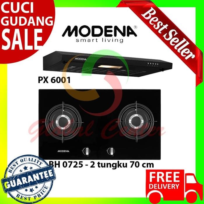 Paket Kompor Tanam Gas Modena Bh 0725 Cooker Hood Px 6001 Vareg