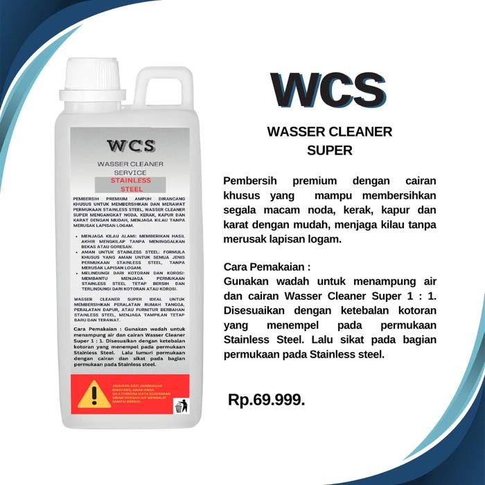 WCS WASSER CLEANER SUPER CAIRAN OBAT PEMBERSIH KERAK DAN NODA SEMUA JENIS STAINLESS STEEL 1