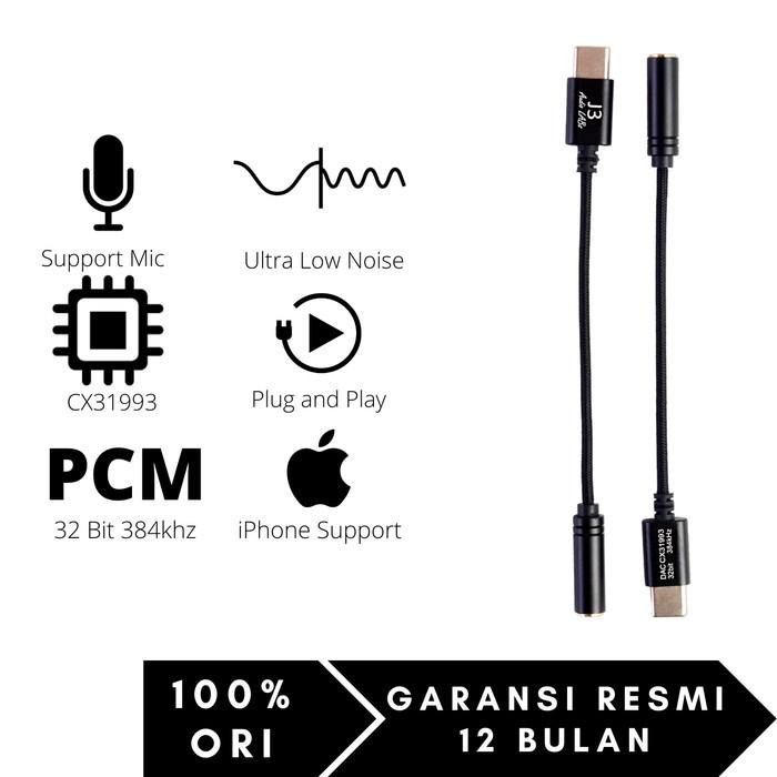 J3 LABS ELINE USB AUDIO DONGLE CX31993 32 BIT 384 KHZ ULTRA LOW NOISE