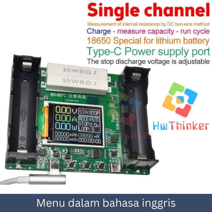 BATTERY CAPACITY TESTER PENGUJI TEST KAPASITAS BATERAI LI-ION 18650