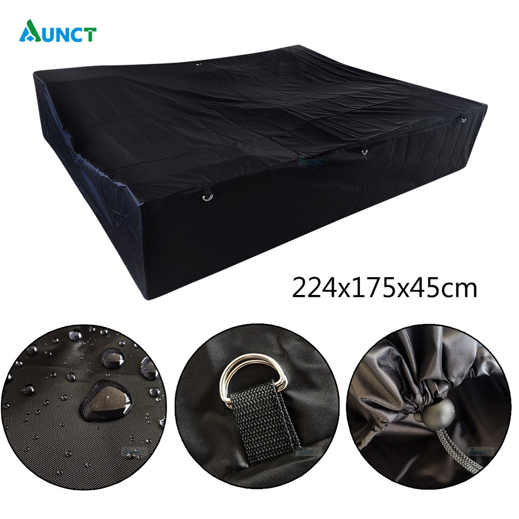 224x175x45cm Universal Cam per Trailer Cover Black Waterproof Travel Camping Cover Rooftop Travel  B