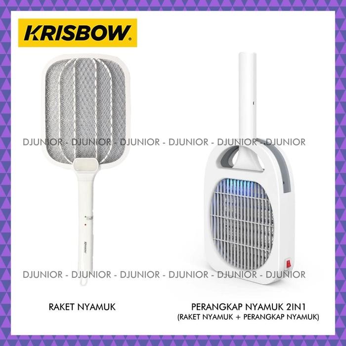 Langsung Diproses Krisbow - Raket Nyamuk + Senter Recharge Tanpa Baterai / Ace Hardware Grab/Gosend