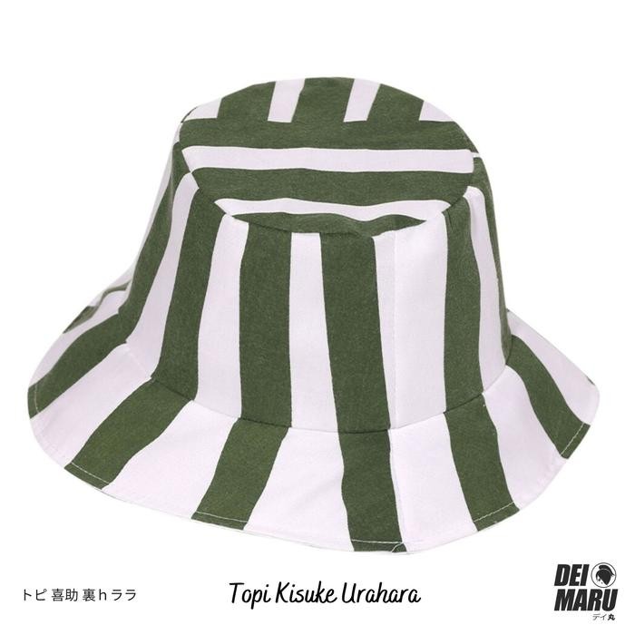 [Urahara Hat] Topi Anime Cosplay Manga Bleach Bucket Cap Green White