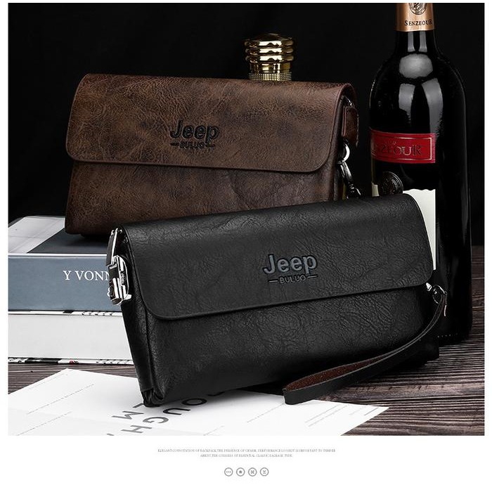BEST SELLER Clutch Kulit Dompet JEEP Original Handbag Tas Tangan Pria Wanita Impor