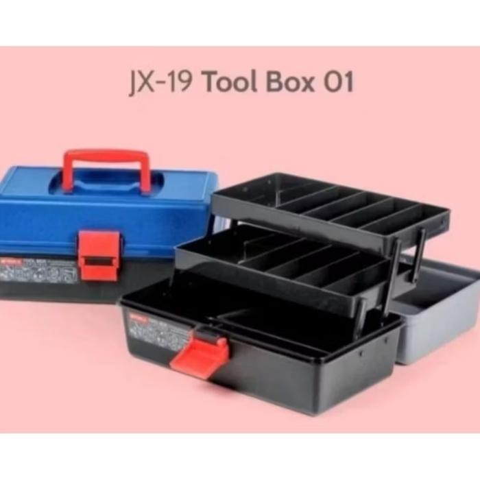 Terlaris Toolbox Lion Star Plastik Jx 19 / Kotak Penyimpanan / Kotak Box Stb Tamiya Ongkir Termurah