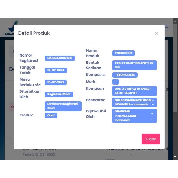 Mobifit- Etoricoxib 90 Mg 10 Tablet / Anti Nyeri / Nyeri Sendi / Rematik