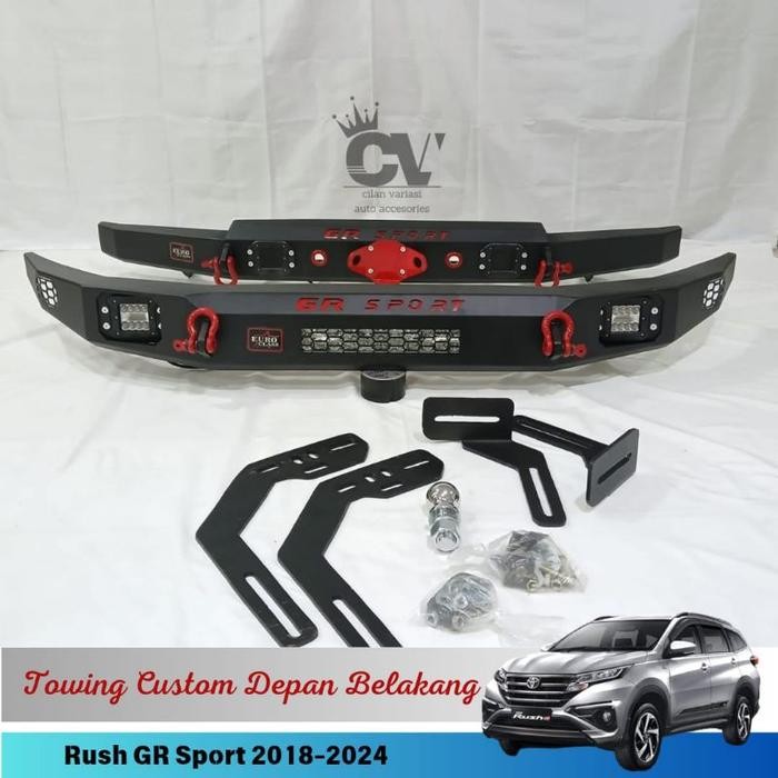 PREMIUM Paket Besi Towing Depan Belakang Custom All New Rush GR Sport 2018 - 2025 Emboss