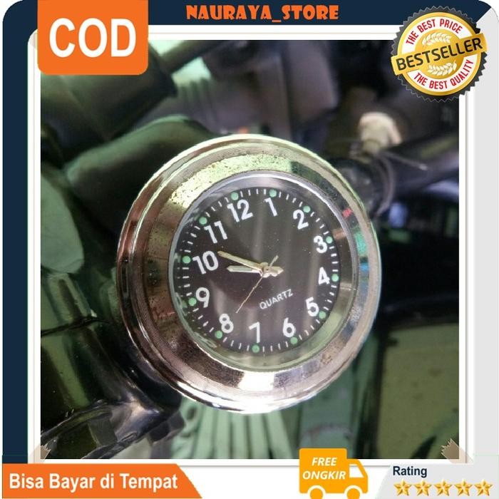 PREMIUM Jam Motor Digital Anti Air Waterproof Jam Motor Tempel Stang Scoopy