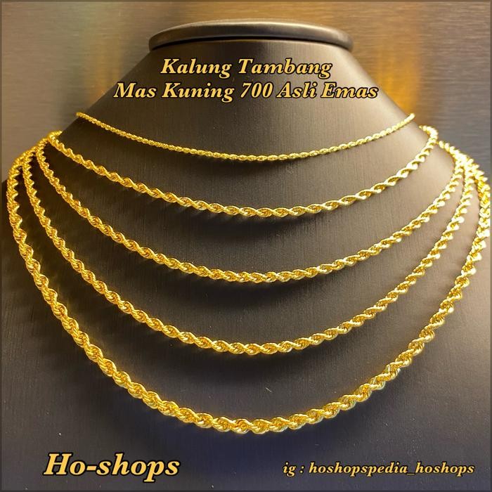 PREMIUM Kalung Tambang Mas Kuning Kadar 700 Asli Emas