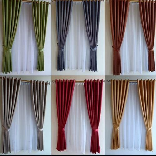 PREMIUM Gorden Blackout Premium Gorden Jendela Pintu Ukuran 140x150 140x180 140x200 Polos Berserat