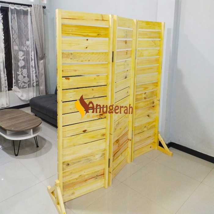 Partisi Penyekat Pagar Pembatas Kayu Ruangan Sketsel Jati Belanda